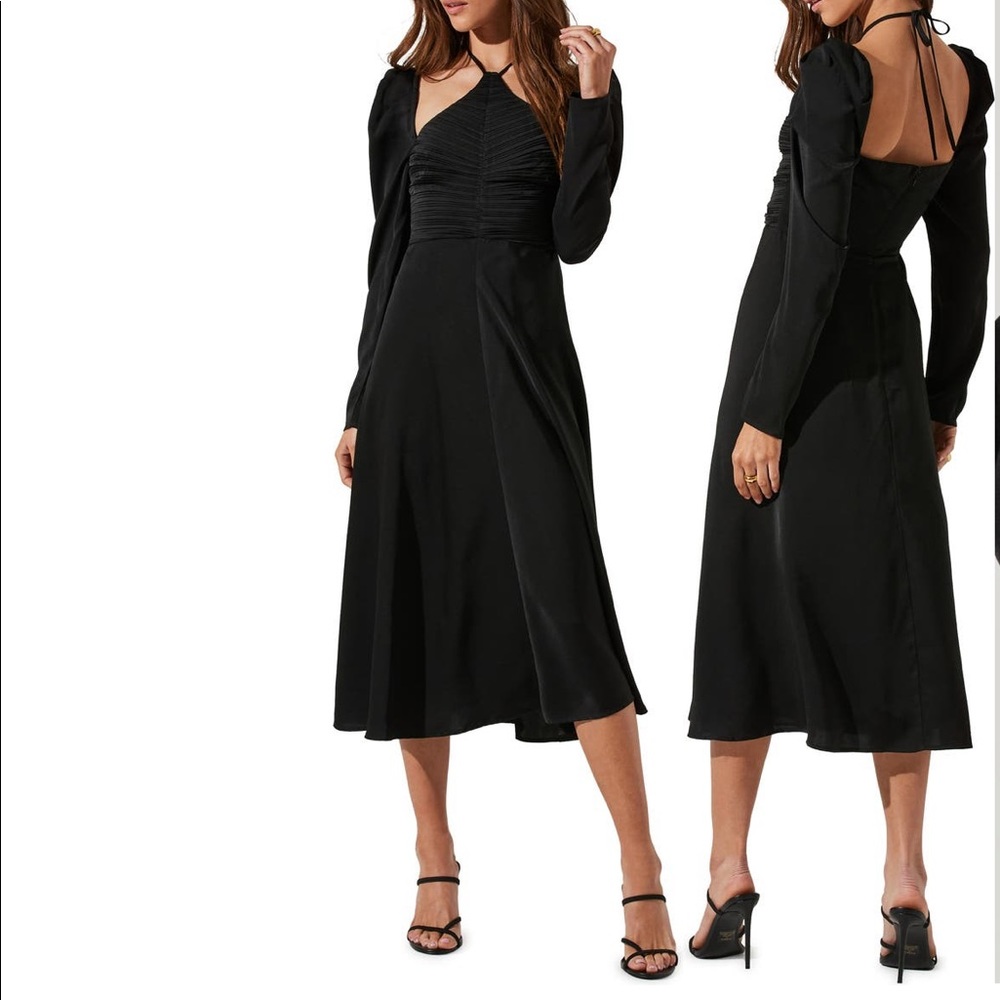 ASTR Black cutout midi dress